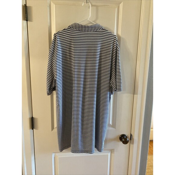 Peter Millar Seaside Wash XL Comfort Striped Golf Polo Shirt Blue White Men’s - Picture 3 of 9